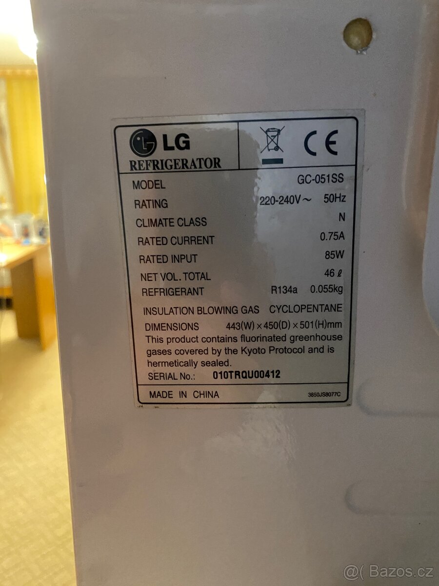 Prodám mini lednici LG GC-051SS – 46 l - 7