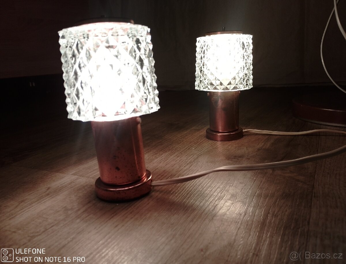 2x retro skleněná lampička Kamenický Šenov - 7