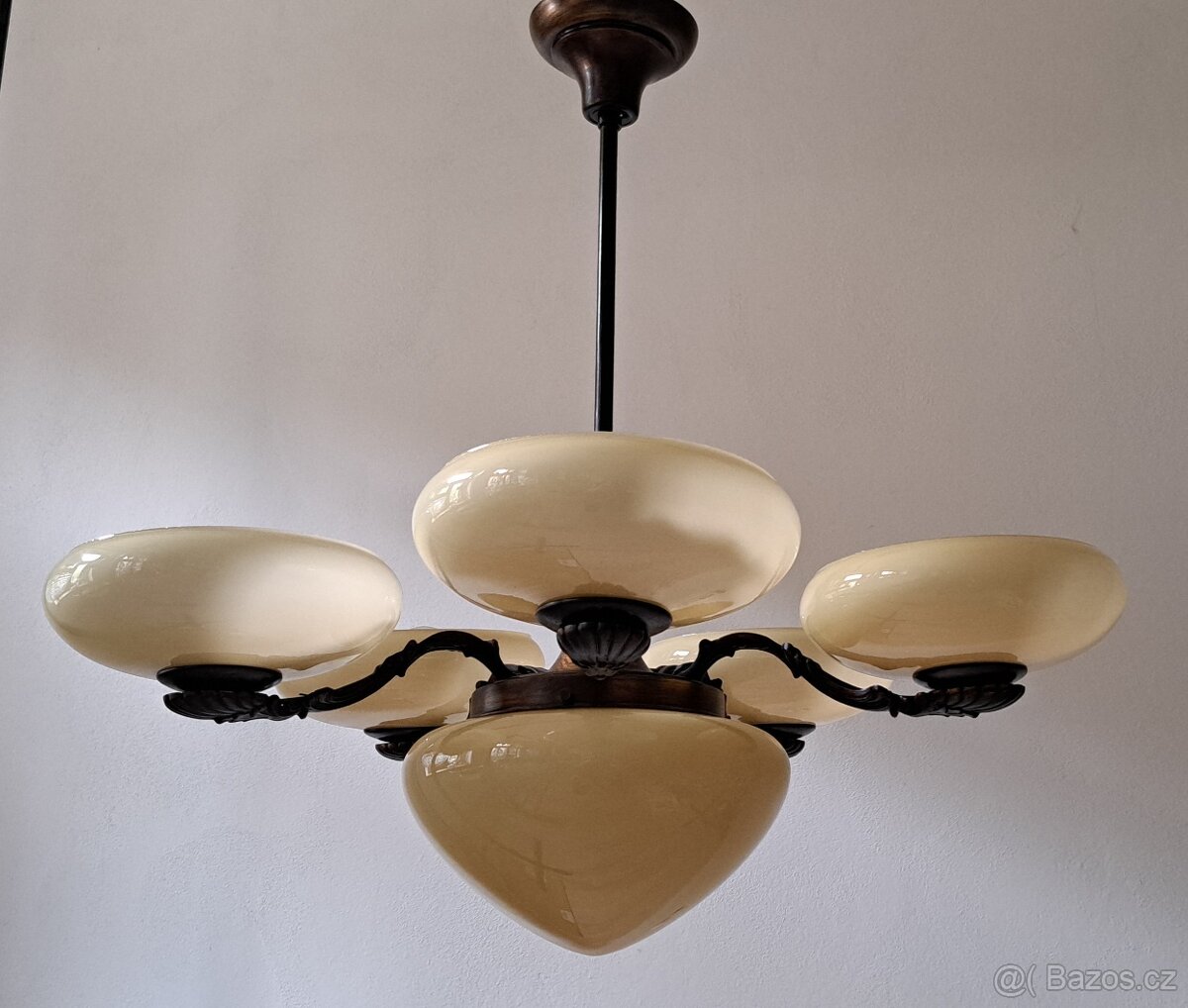 Art Deco starožitný lustr, 1930 - 7