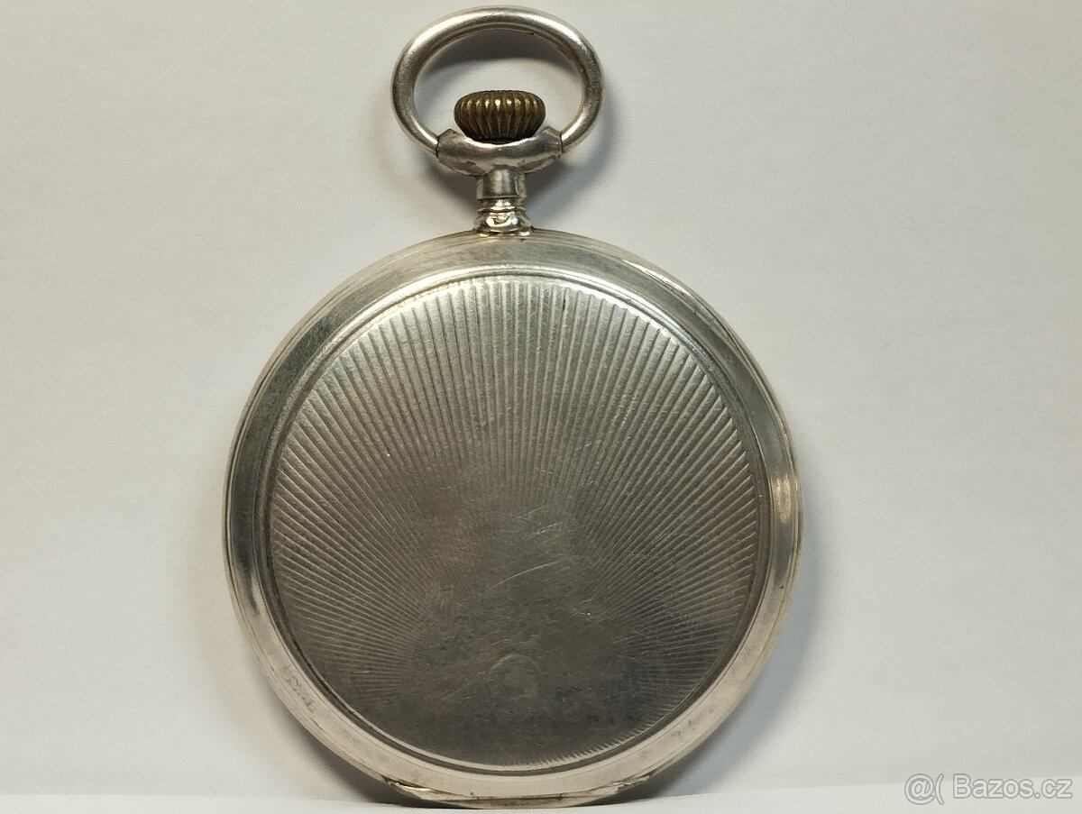 Staré tříplášťové celostříbrné kapesní hodinky, MEDAILE - 7