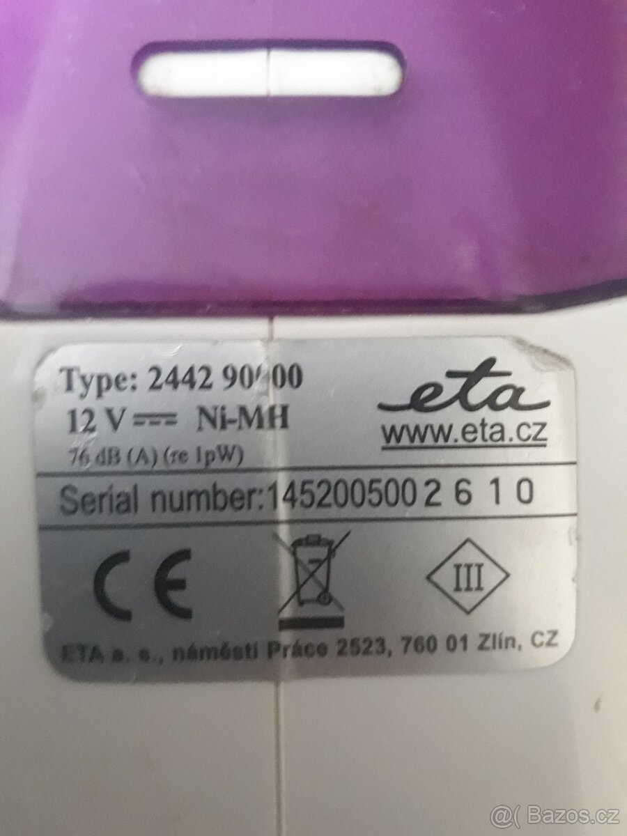 AKU VYSAVAČ ZN. ETA 220 V. S NABÍJEČKOU - 7