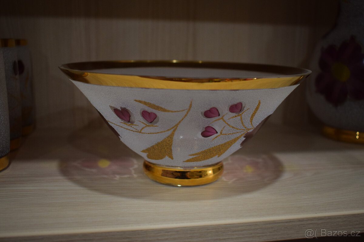 Skleněný servis - skleničky, mísa, džbán, cukřenka - 7