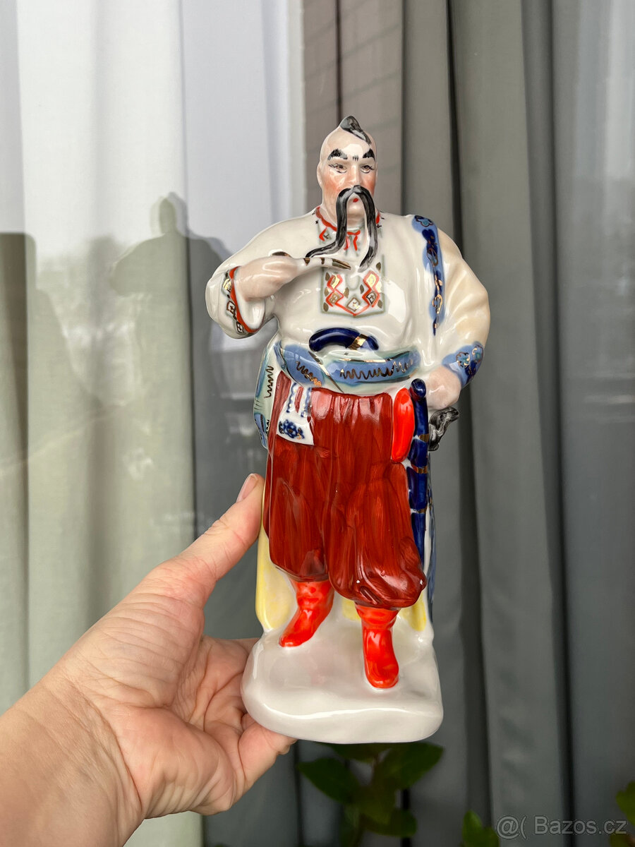 Porcelánová soška Kozák 23 cm, Polonne USSR - 7