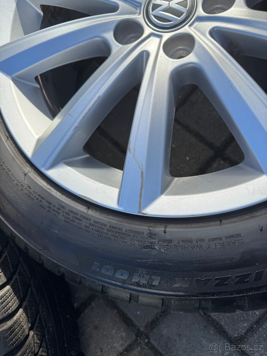 ORIGINÁL Alu Volkswagen Merano R16, 5x100 - TOP STAV, ZIMNÍ - 7