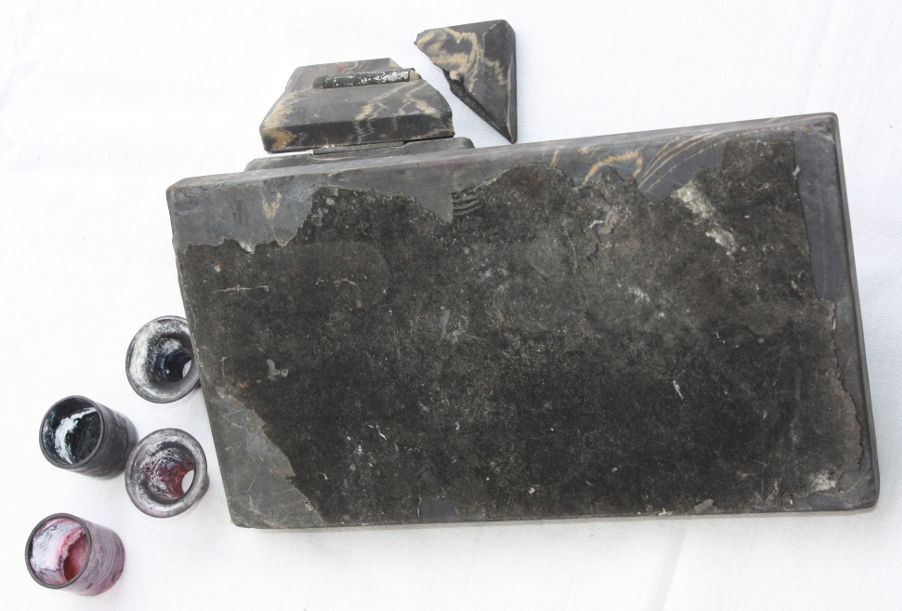 Kalamář, leštěný kámen + kov, odhad rok 1920 - 7