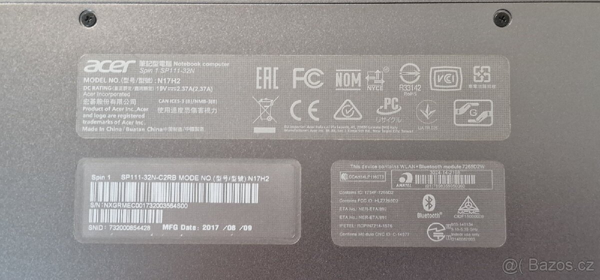 Notebook Acer N17H2 NA NÁHRADNÍ DÍLY - 7