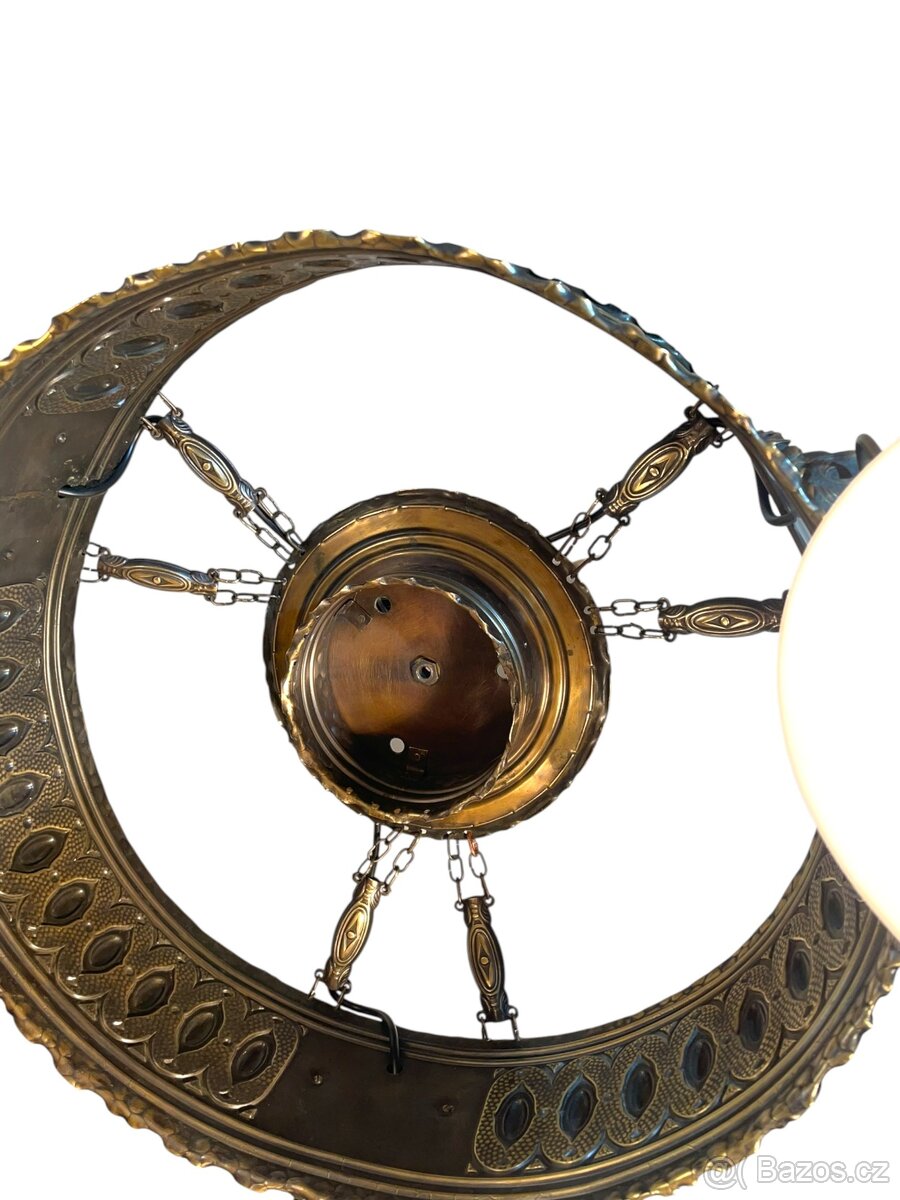 Starožitný stropní lustr - secese - 7