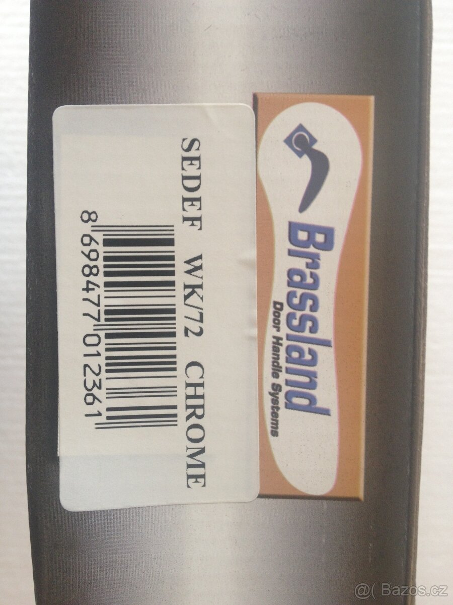 Dveřní klika / kování, stříbrná lesk, rozteč 72mm /19ks - 7