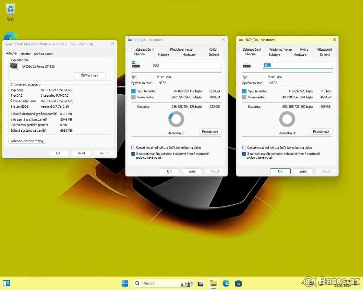 PC HP PRODESK 600 i5-4590/12GB/SSD240GB+HDD500GB/GT630/WIN11 - 7