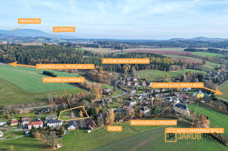 Prodej stavebního pozemku 4212 m² Mříčná - 7