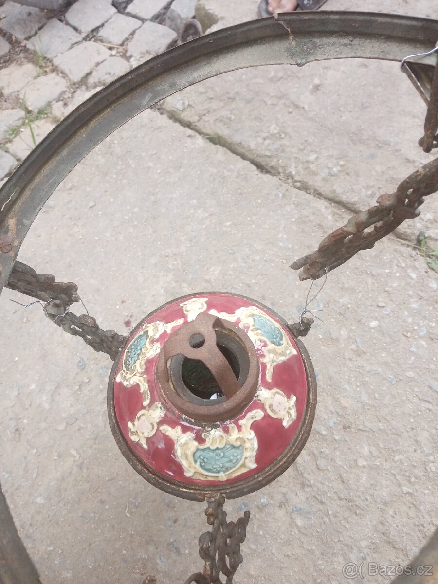 Starožitná petrolejová lampa - 7