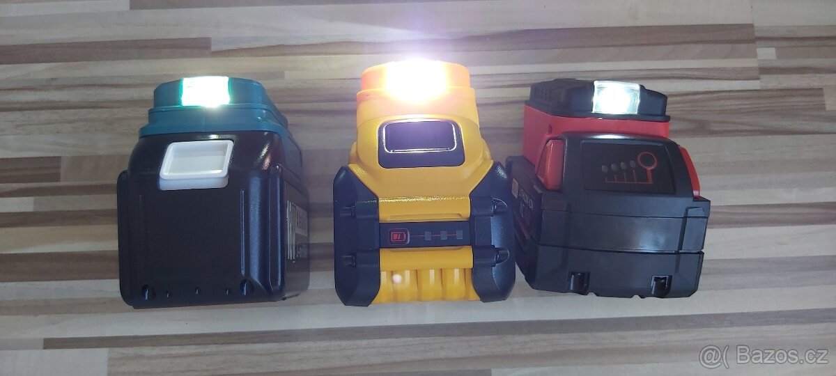 Powerbanka,Aku Milwaukee,DeWALT,Makita 18V s LED svítilnou. - 7