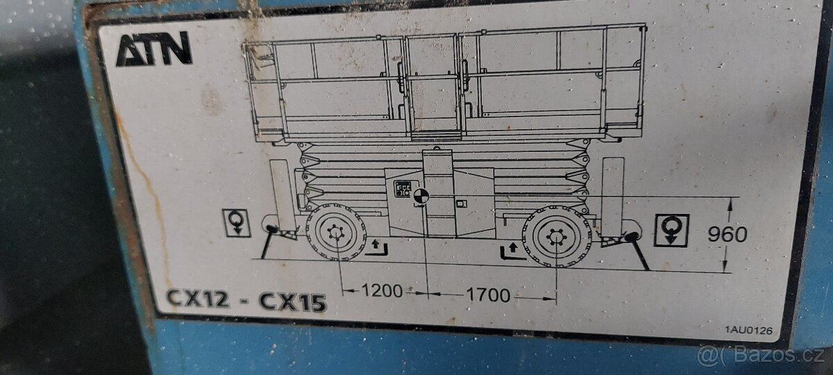 TERÉNNÍ NŮŽKOVÁ PLOŠINA ATN CX15 pohon 4x4 nosnost 700 kg - 7