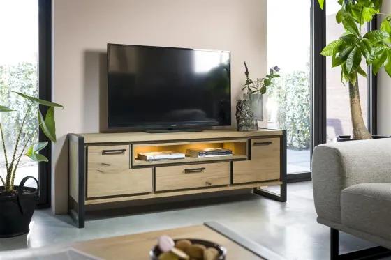 Dřevěná tv komoda - Metalo - 7