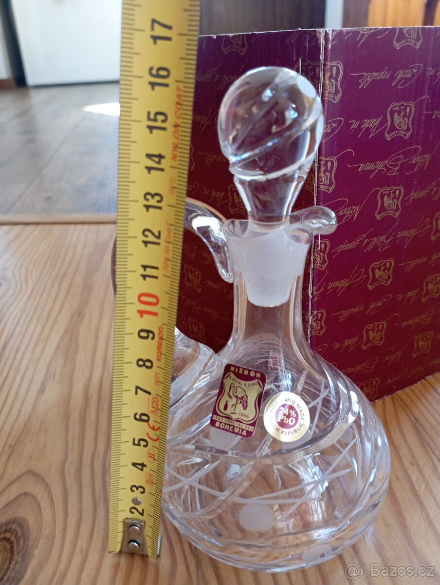 Broušená karafa na ocet/olej ze sklárny Rückl a synové s.r.o - 7