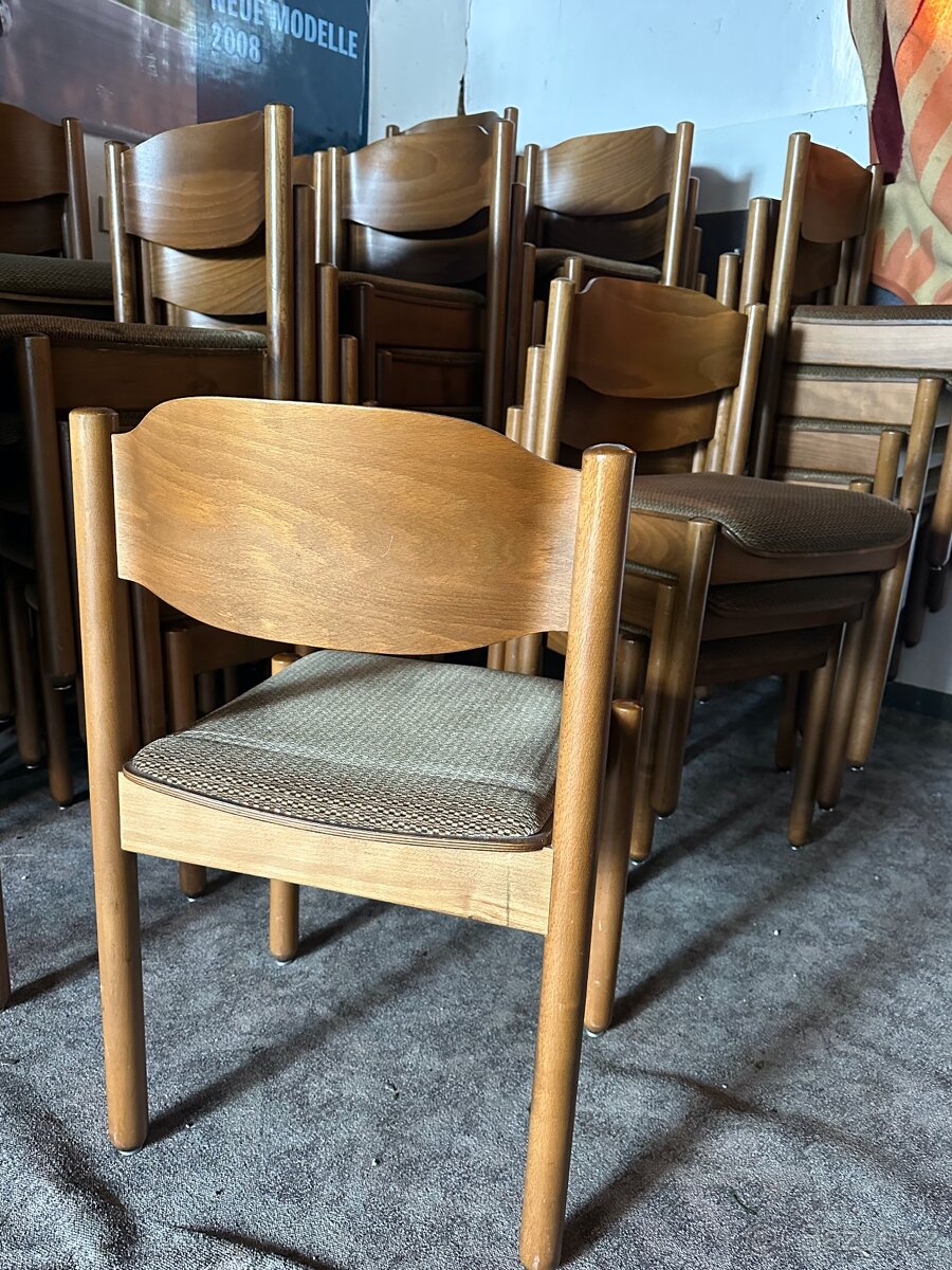 Stohovatelné restaurační židle, rustikální, 21kusů - 7