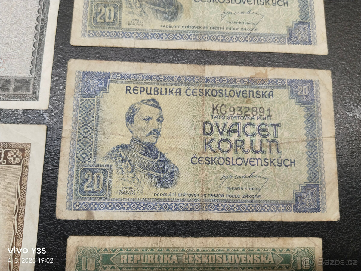 Bankovky Československo 1945 a 1946 - 7