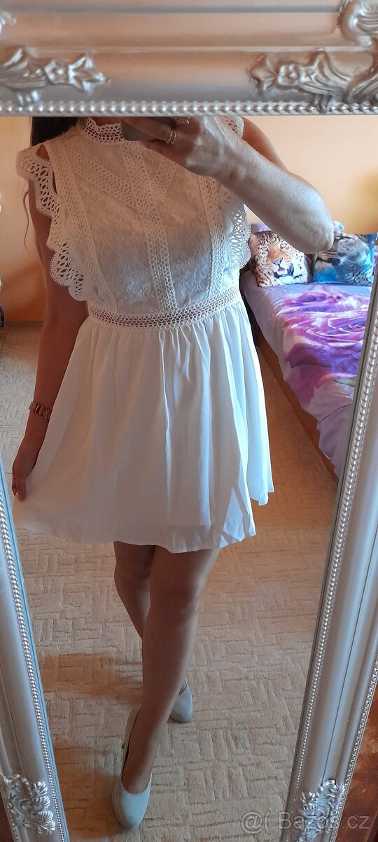 Dámské bílé krajkové letní šaty - NOVÉ - 7