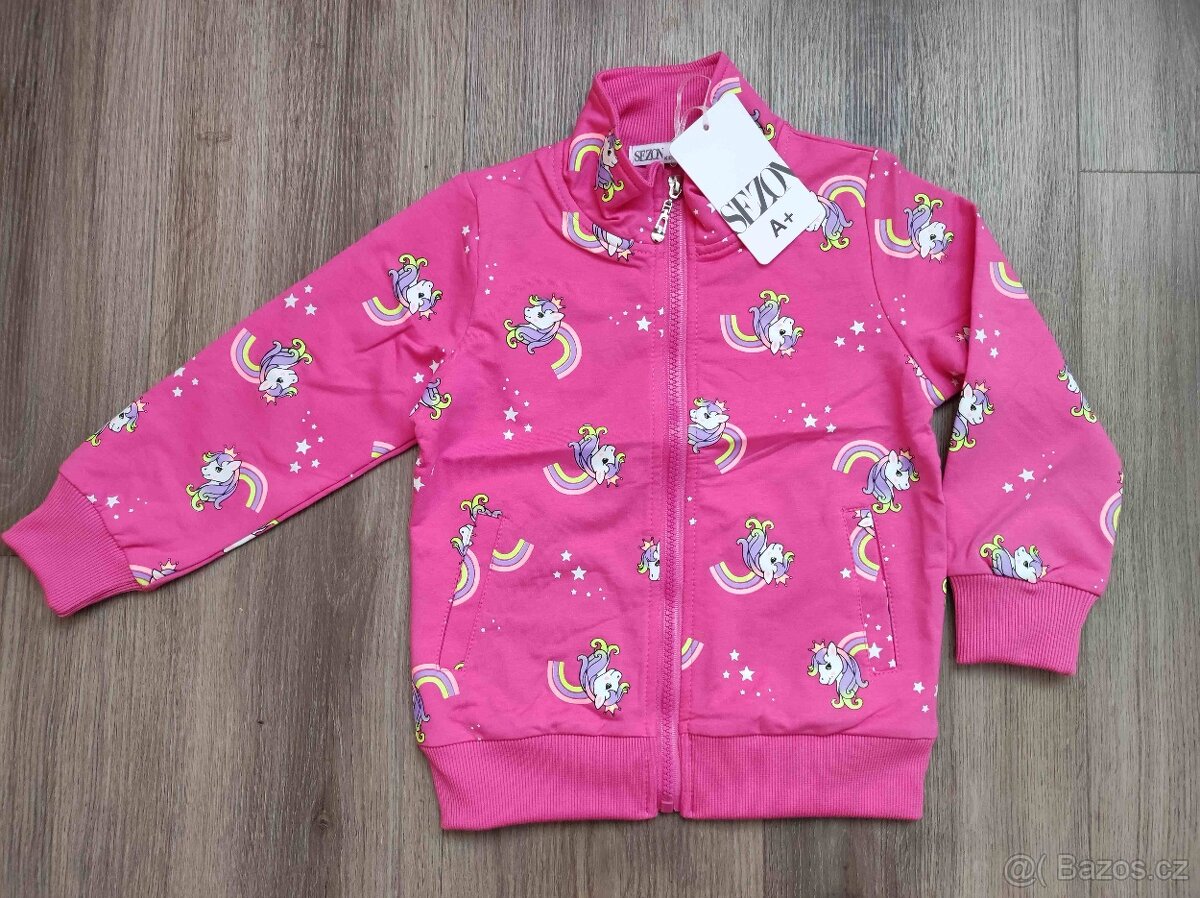 Dívčí slabá mikina koně, kočička, koníci nová - 7
