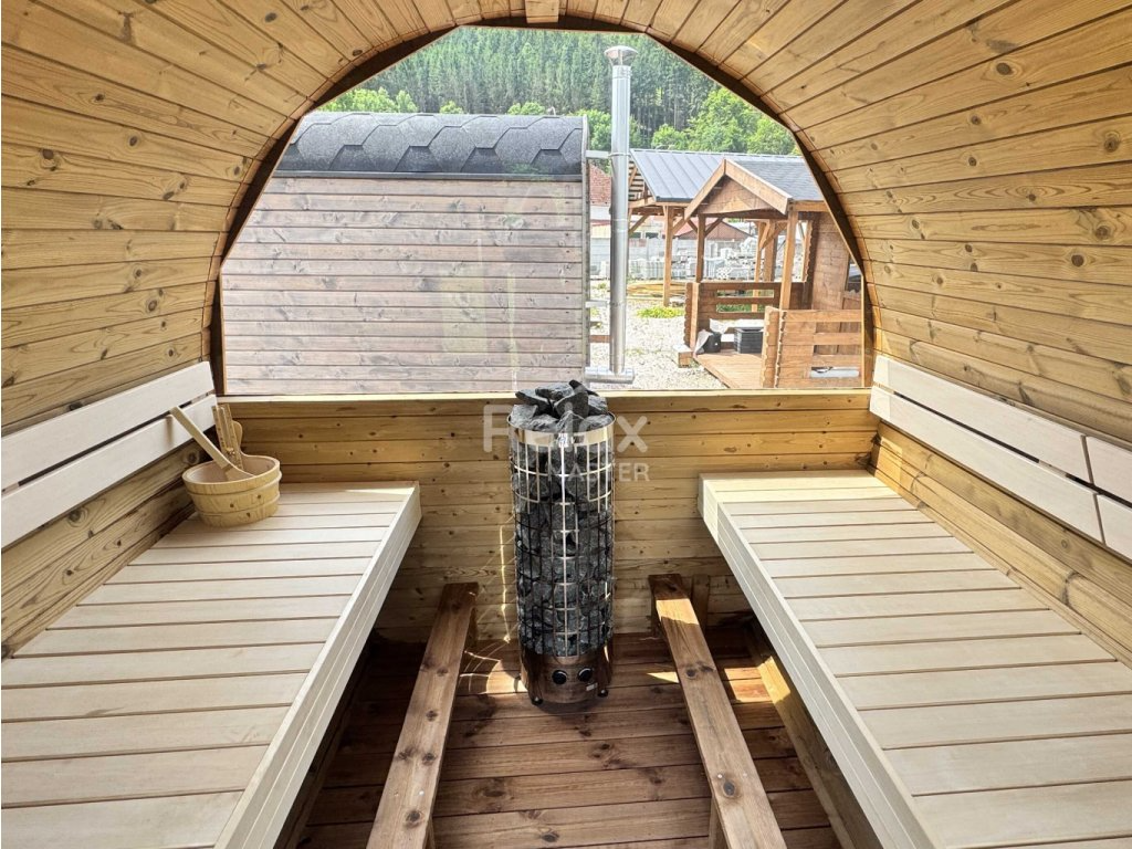 Zahradní sudová sauna 3M - s terasou - 7