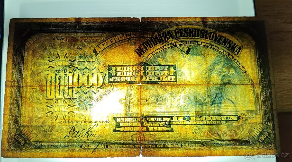 1000 kč, 1919, C, Československo - 7