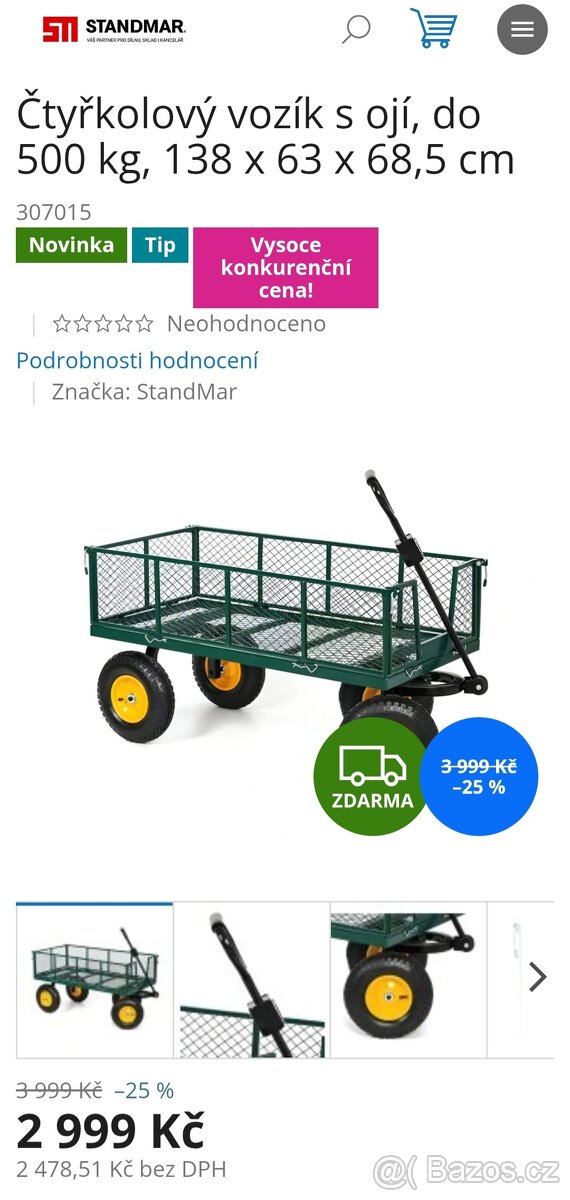 Čtyřkolový vozík s ojí Standmar - 7