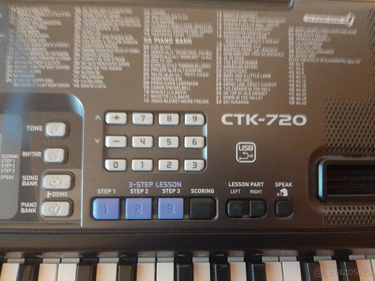 Prodám keyboard Casio CTK-720 se stojanem - 7