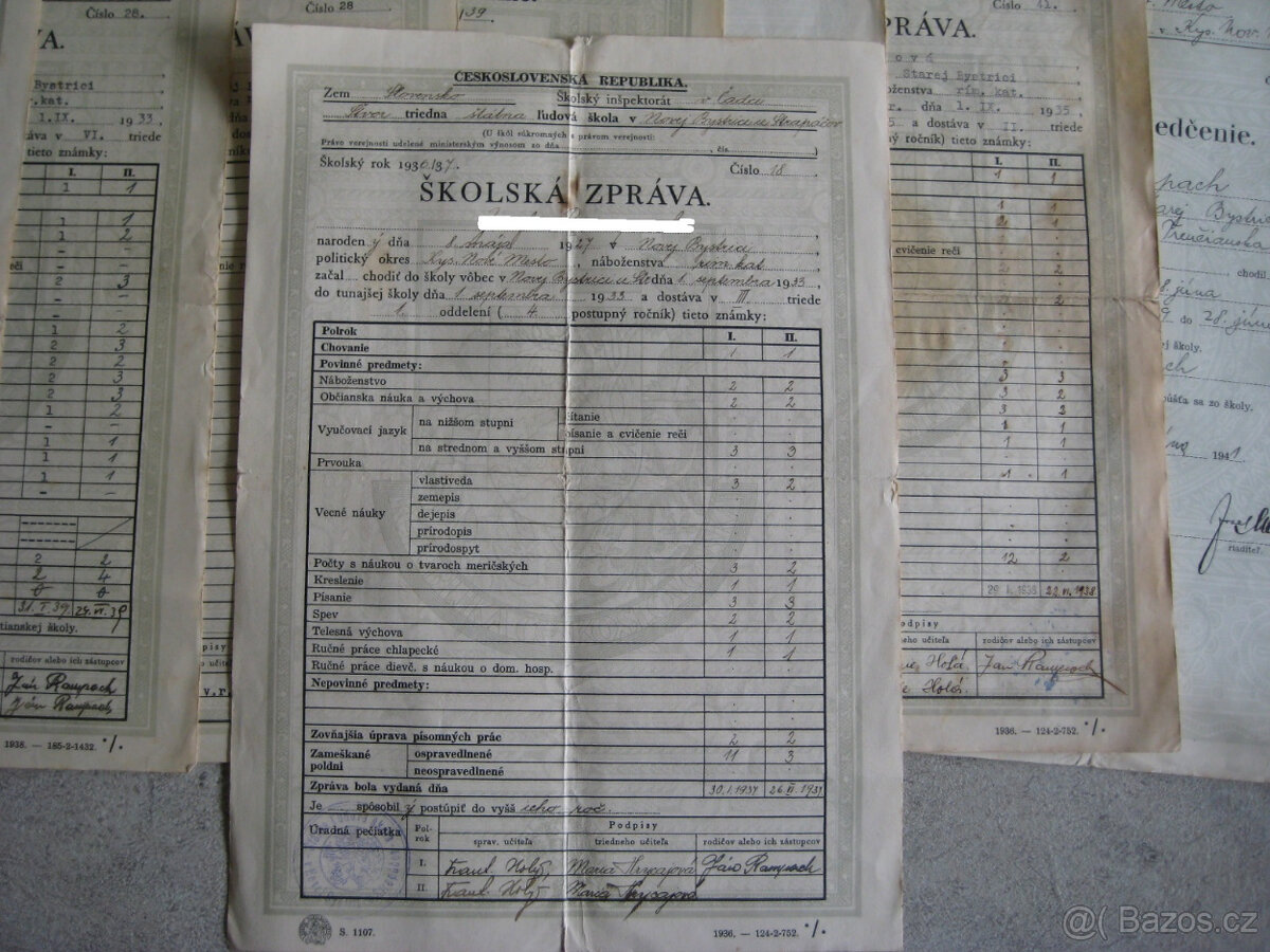 ♦️ STARÉ VYSVĚDČENÍ ♦️ - 7