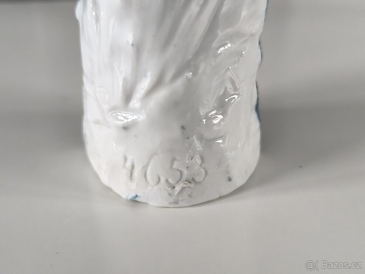 Starožitná porcelánová figurka - Dáma s kabelkou - 7