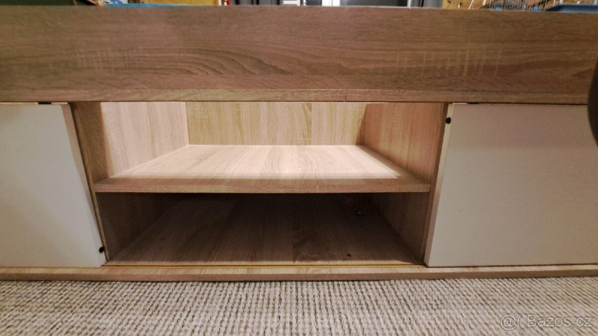 POSTEL, 90/200 cm bílá, Sonoma dub + rošt - 7