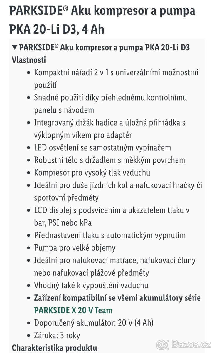 Aku kompresor parkside - 7