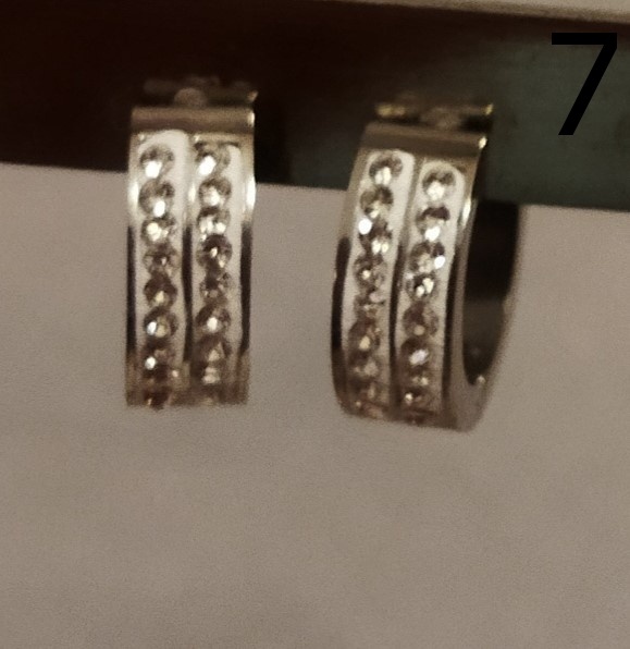 Náušnice ocel/ i s minerály - 7