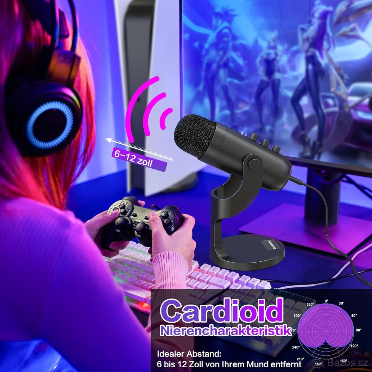 Nový studiový mikrofon pro streamováníí a hraní - 7