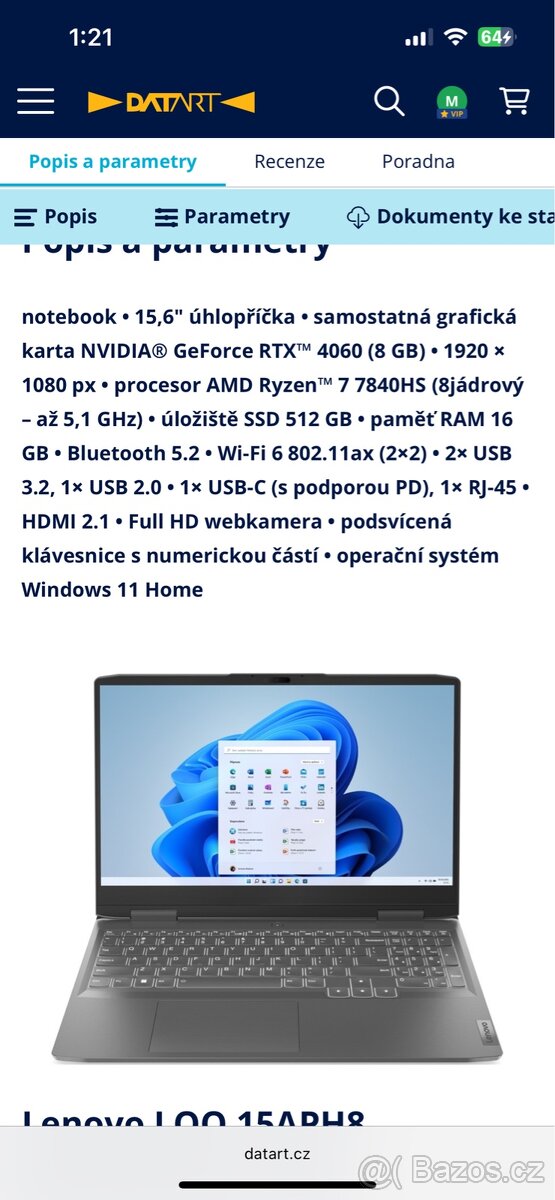 Herní notebook Lenovo - 7