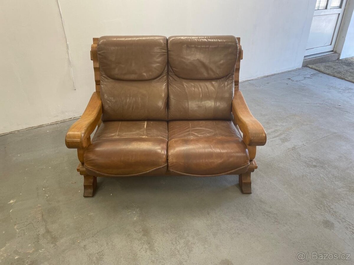 Sedací souprava z masivu - holandská výroba - dvoj sedák - 7