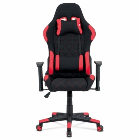 Herní křeslo, herní židle červeno-černá látka KA-V606 - 7