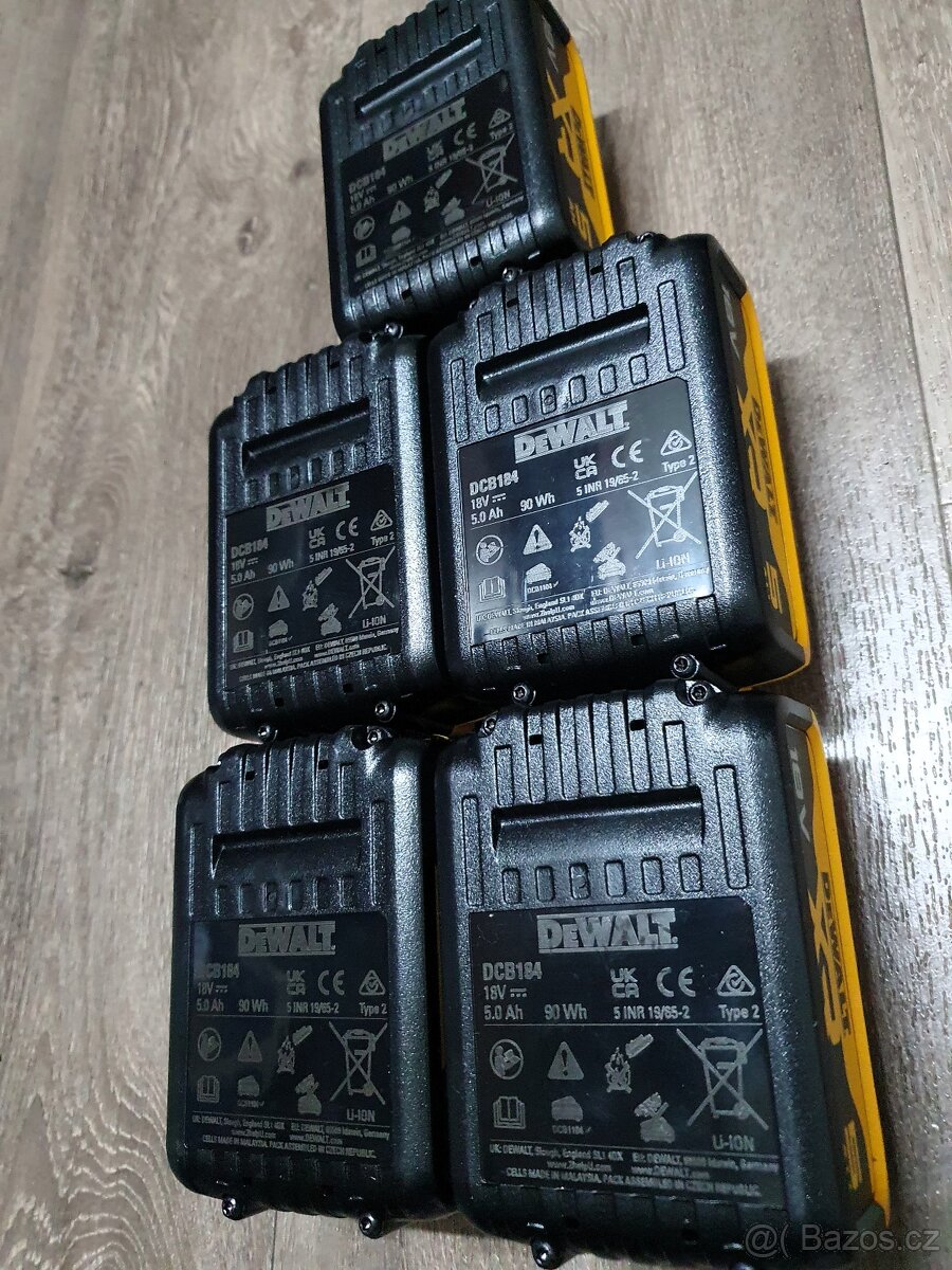 DEWALT DCB184 XR 18V 5,0Ah Li-Ion ORIGINÁLNÍ BATERIE NOVÉ - 7