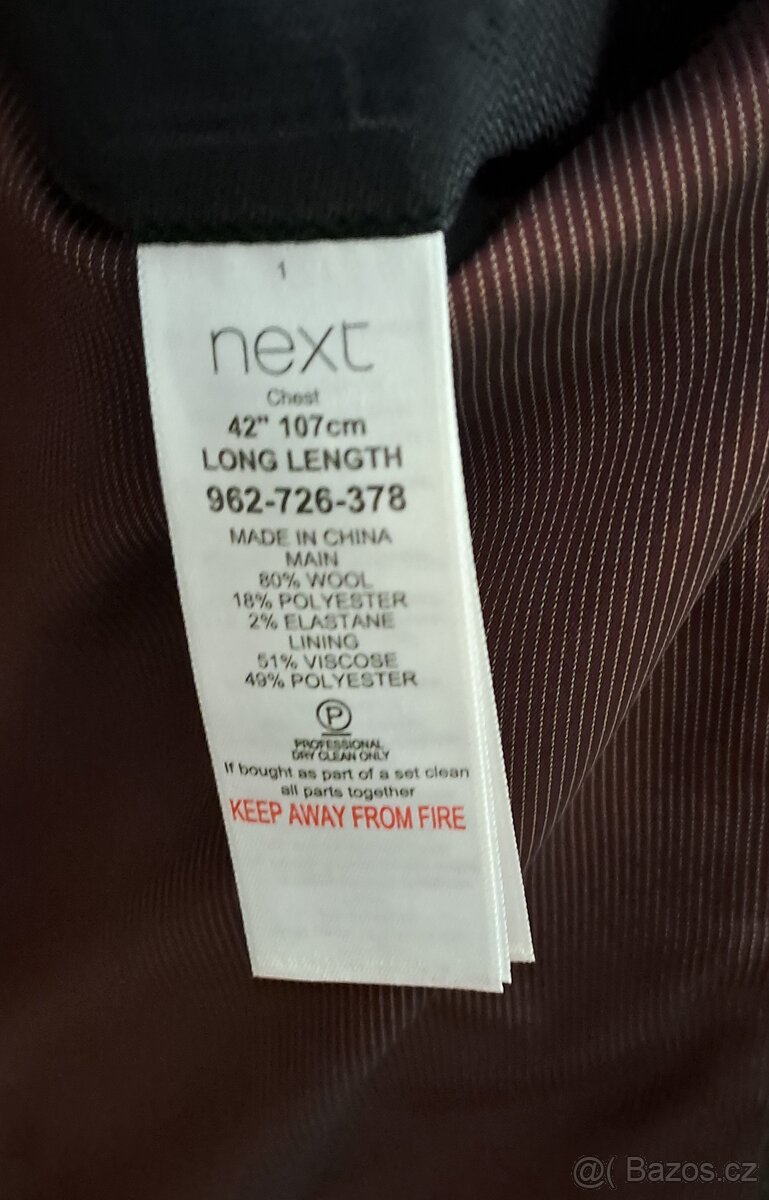 Pánské šedé sako Next/42R-L/2x57cm - 7