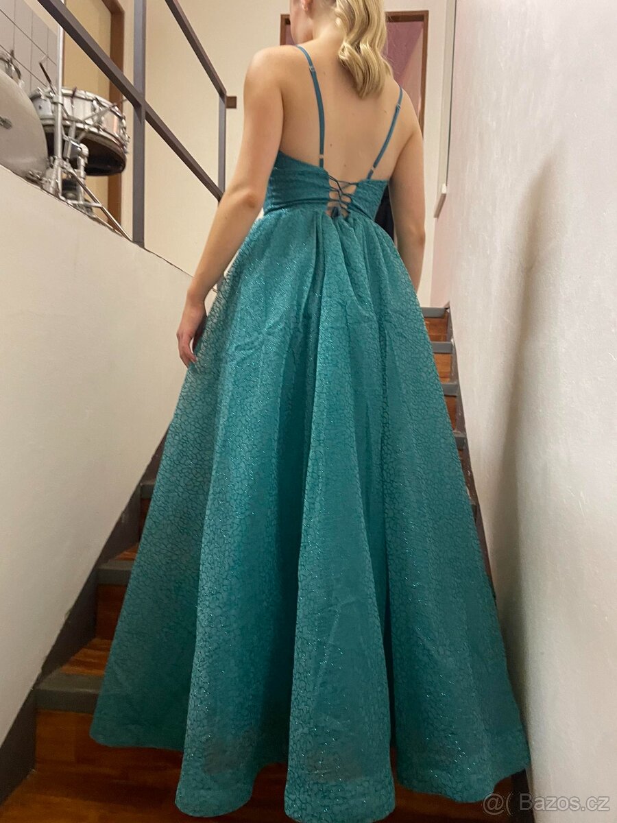 Třpytivé společenské šaty dlouhé vel.XS-S - 7