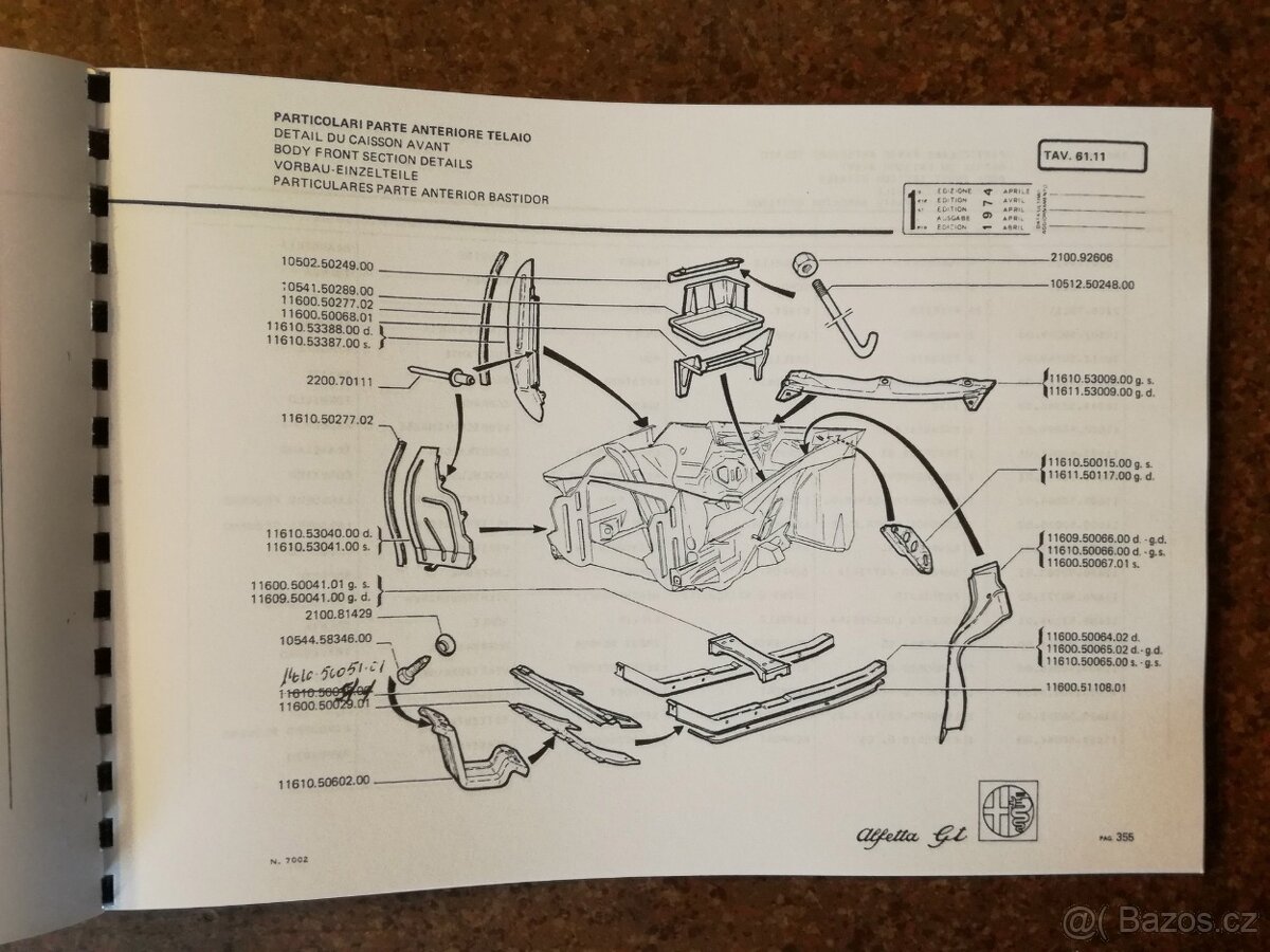 Katalog dílů Alfa Romeo Alfetta GT - 7