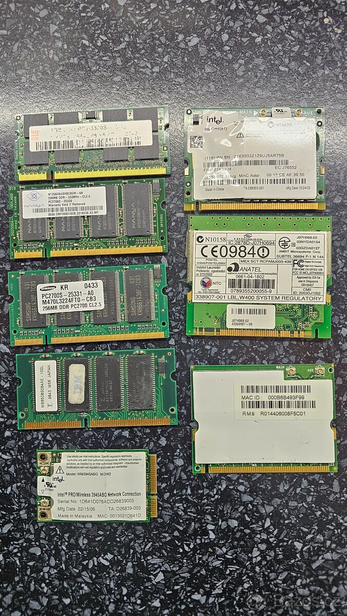 RAM moduly DDR, DDR2 - 7