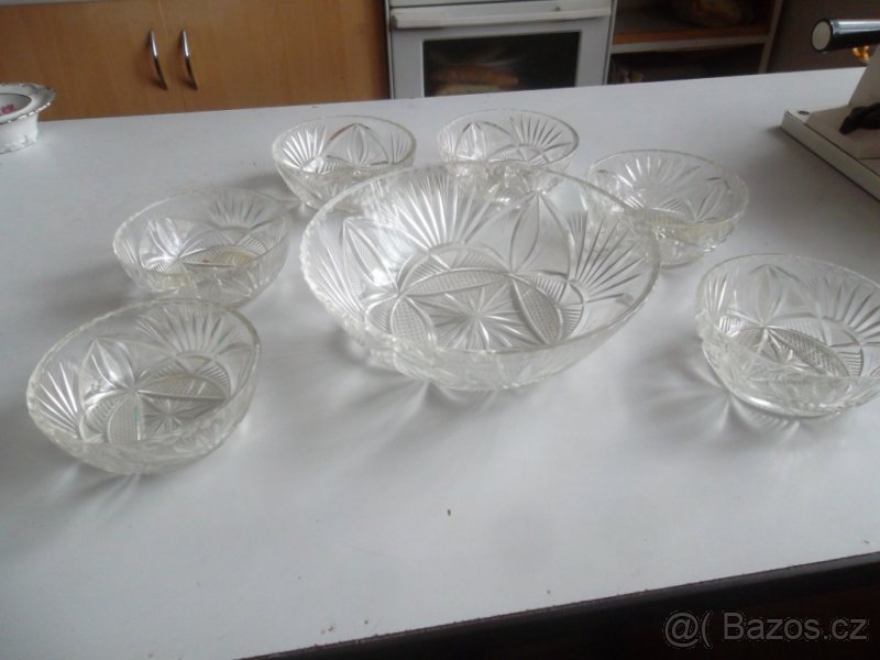 broušene sklo Skleněné číše - 7