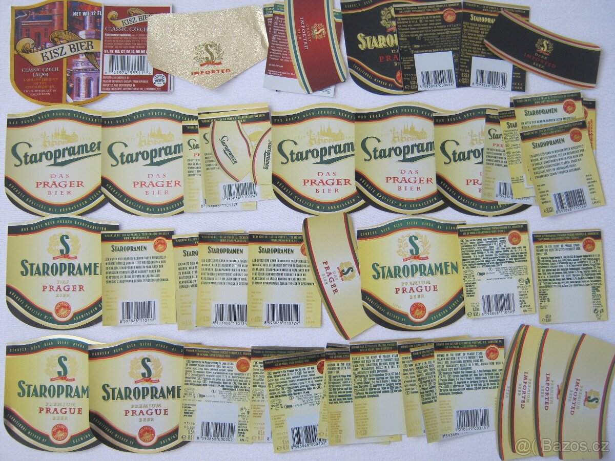 pivní etikety Praha Smíchov Staropramen sbírka 1050ks - 7