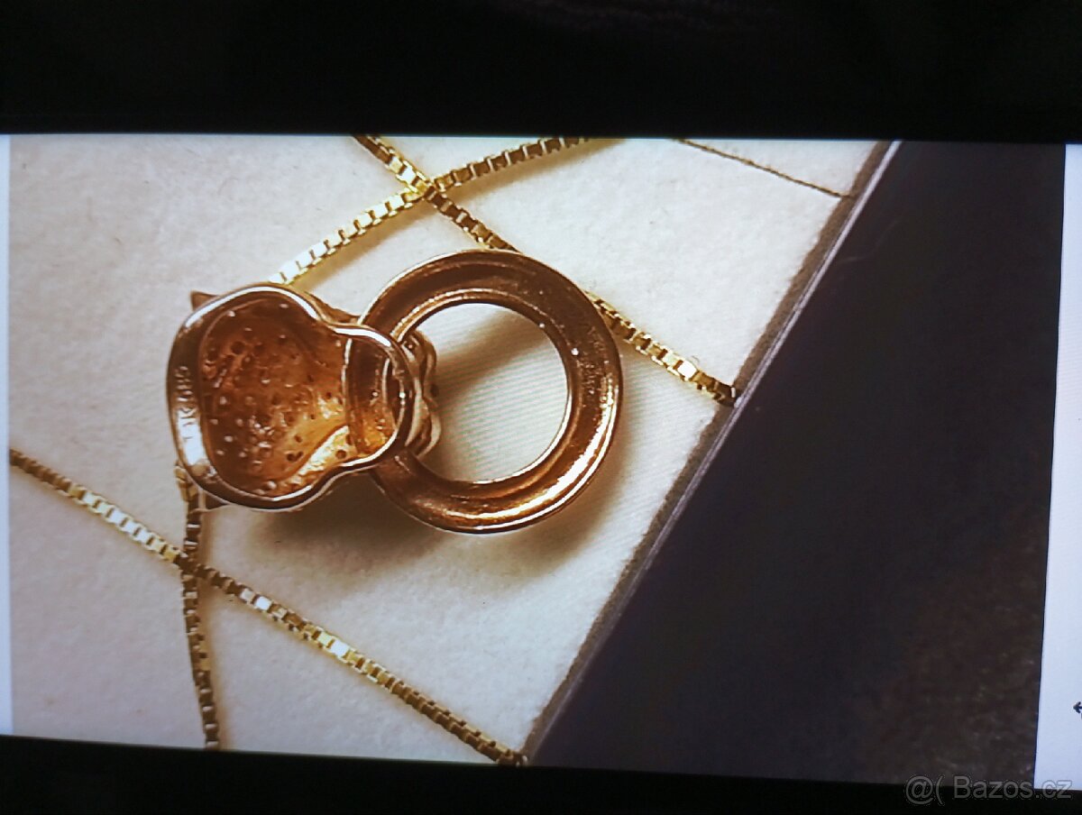 Zlatý řetízek s přívěskem Pantera - 7