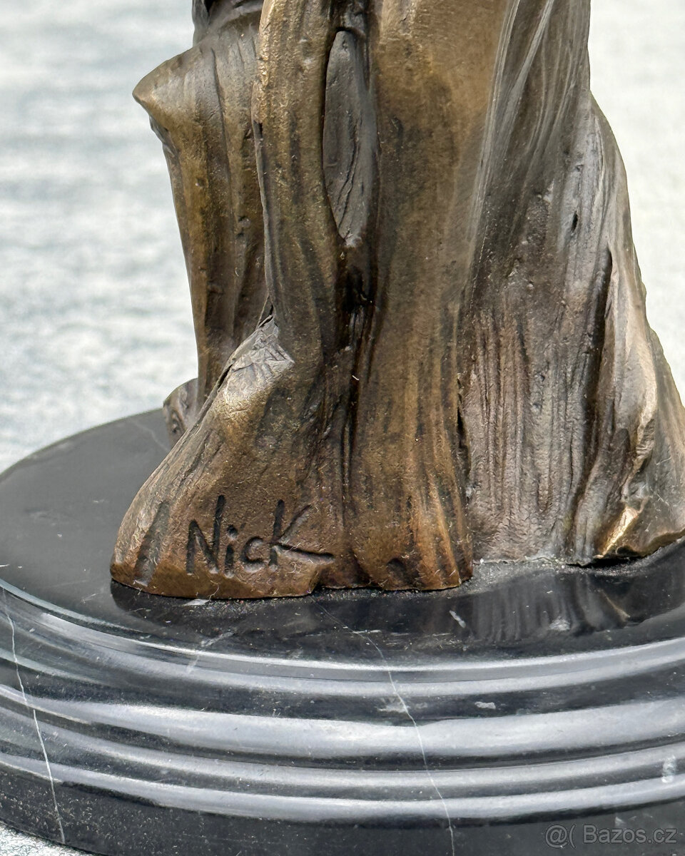 Bronzová socha Sova s roztaženými křídly moudrost luxus deco - 7