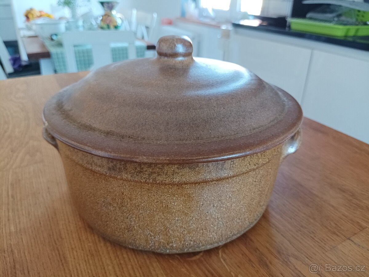 VINTAGE KAMENINOVÝ HRNEC GRÉS & POTIERS DIGOIN Z FRANCIE - 7