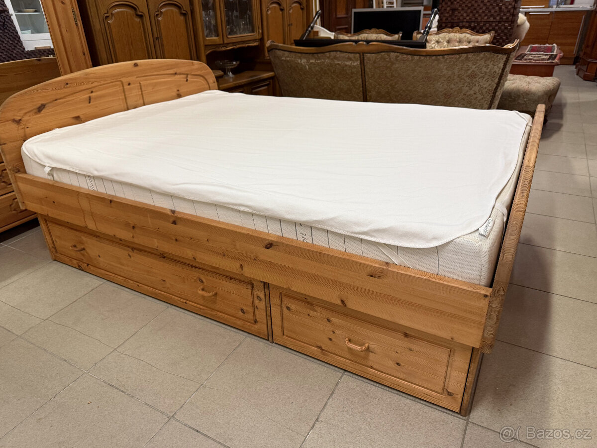 borovicová mládenecká ložnice 140cm postel - 7