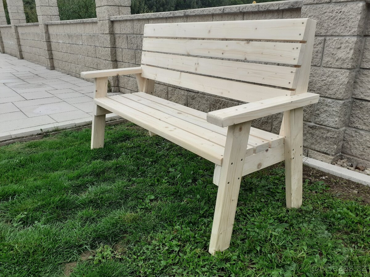 Lavice a stůl z masivu - 7