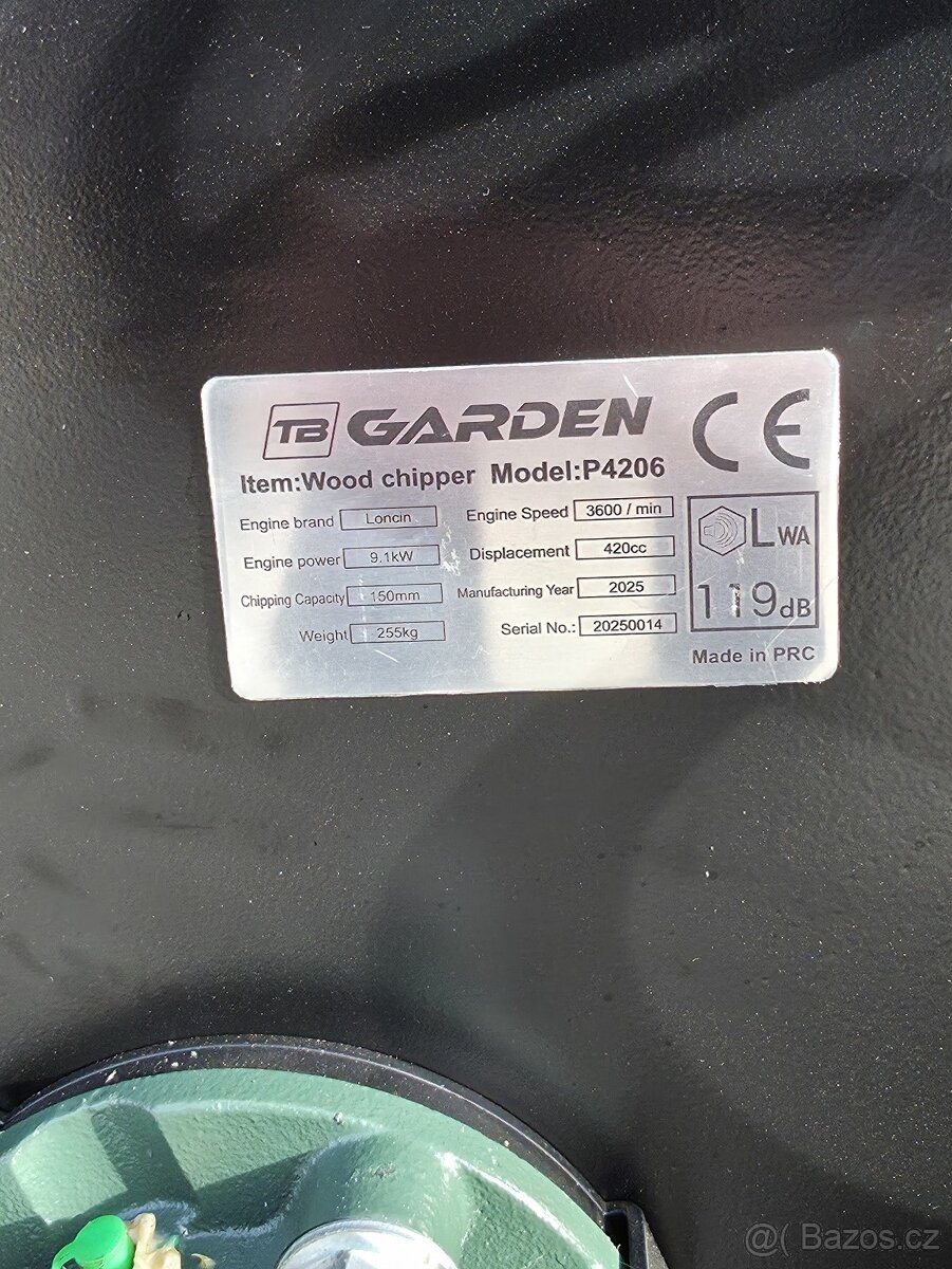 Štěpkovač drtič větví TB GARDEN P4206 - 7