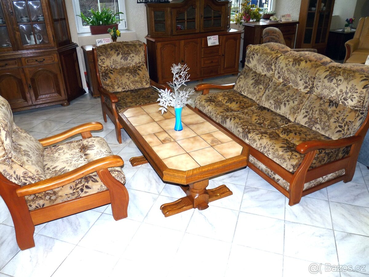 rozkládací látková sedací souprava 3+1+1 - 7